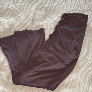 Oysho High-Waist Flare Leggings in Dark Plum